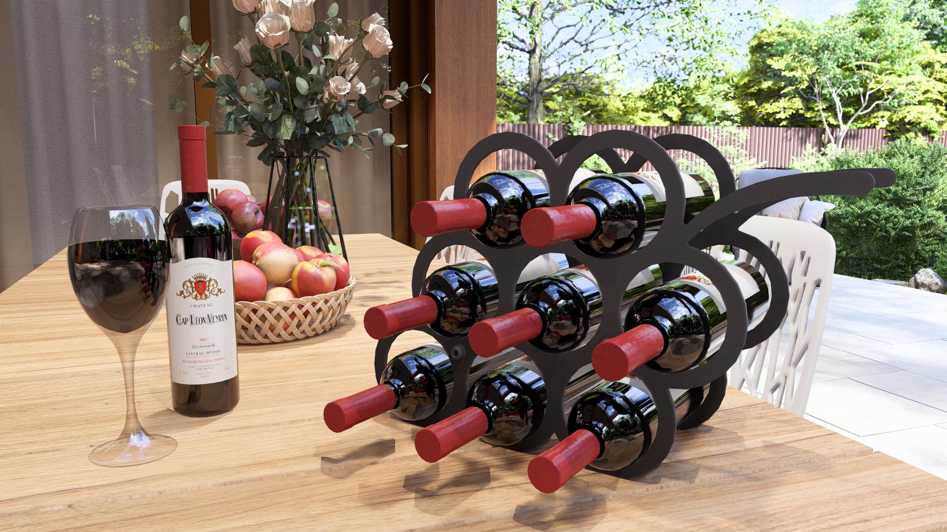 Wine Rack Grapes Bunch. Digital Product, Files DXF, SVG for CNC