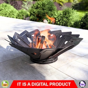 Royal Flush Fire Pit. Digital product, files DXF, SVG for CNC, Plasma, Laser. Garden Fireplace, Outdoor Fire Pit, Backyard Firepit. Diy.