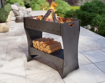 Brasero para kebab. Producto digital, archivos DXF y SVG para CNC, plasma y láser. Mangal plegable para shashlik. Shish kebab en brochetas. Hazlo tú mismo.