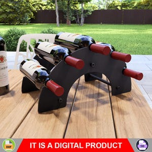 ワインラック レインボー。デジタル製品、CNC、プラズマ、レーザー用の DXF、SVG ファイル。ボトル ワイン ホルダー。シャンパン ストレージ。DIY 金属細工