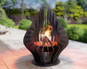 Largage de feu de camp. Produit numérique, fichiers DXF, SVG pour CNC, plasma, laser. Foyer de jardin, foyer extérieur, foyer extérieur. Foyer de bricolage.