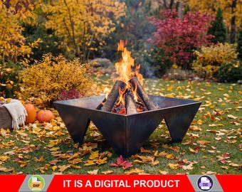 Trendy Fire Pit V1. Digital product, files DXF, SVG for CNC, Plasma, Laser. Garden Fireplace, Outdoor Fire Pit, Backyard Firepit. Diy.