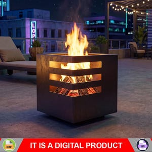 Fire Pit Cube Fort. Digital product, files DXF, SVG for CNC, Plasma, Laser. Outdoor Fire Pit, Backyard Firepit. Diy metalwork