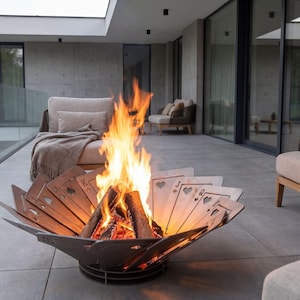 Royal Flush Fire Pit. Digital product, files DXF, SVG for CNC, Plasma, Laser. Garden Fireplace, Outdoor Fire Pit, Backyard Firepit. Diy. image 2