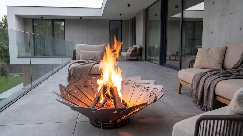 Royal Flush Fire Pit. Digital product, files DXF, SVG for CNC, Plasma, Laser. Garden Fireplace, Outdoor Fire Pit, Backyard Firepit. Diy. image 2