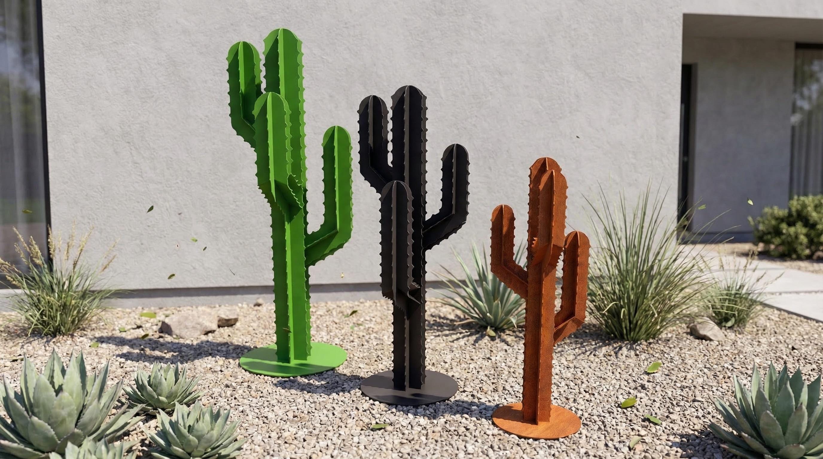 Cactus Garden Decor V2 (three Sizes) | DXF Files for CNC Plasma