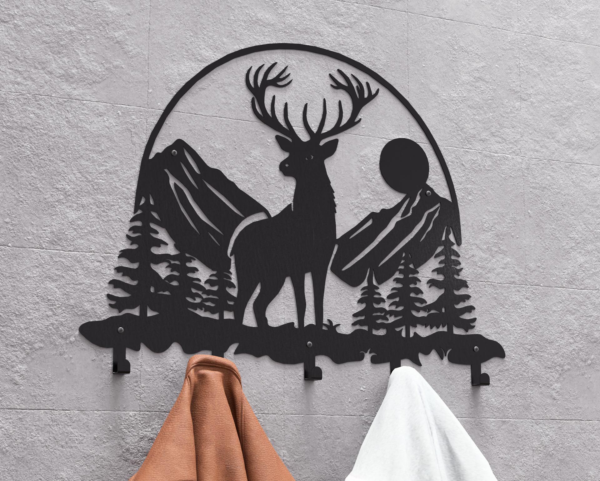 90's «Coat hanger » vintage デザイナーズ Deer in the Mountain V1 Wall Coat Rack, Digital Product, Files DXF