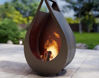 Outdoor Fireplace Drop. Digital product, files DXF, SVG for CNC, Plasma, Laser. Patio Heater. Garden Fireplace. Diy