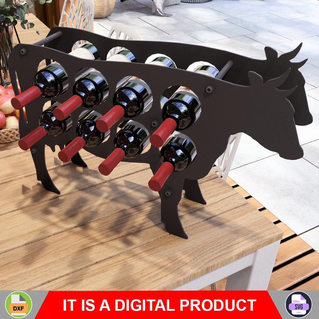 Cow Letter Rack Wine Rack Cow. Digital Product, Files DXF, SVG for CNC, Plasma, Laser ...