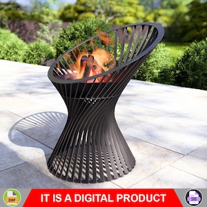 Radiance Fire Pit. Digital product, files DXF, SVG for CNC, Plasma, Laser. Garden Fireplace, Outdoor Fire Pit, Backyard Firepit. Diy.