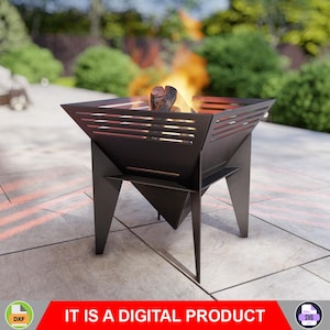 Fire Pit Spectrum square. Digital product, files DXF, SVG for CNC, Plasma, Laser. Garden Fireplace, Outdoor Fire Pit, Backyard Firepit. Diy
