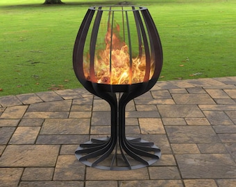 Wineglass 59" Fire Pit, Digital product, files DXF, SVG for CNC, Plasma, Laser, Waterjet. Garden Fireplace, FirePit, Metal Art, Decoration
