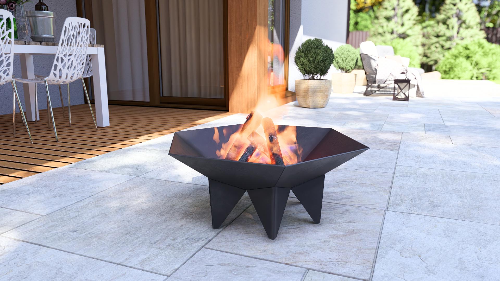 Triangular Fire Place Hexagon Fire Pit With Triangular Legs V2. Digital Product, Files DXF ...
