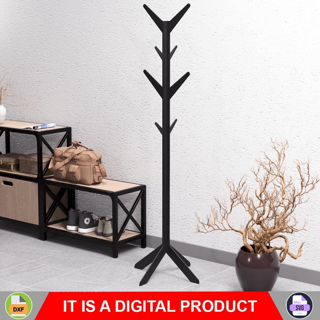 Coat Rack Modern V2. Digital Product, Files DXF, SVG for CNC, Plasma ...