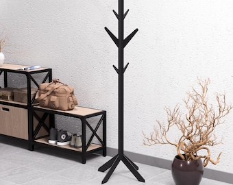 Coat Rack Modern V2. Digital product, files DXF, SVG for CNC, Plasma, Laser. Hat and Coat Stand. Freestanding Coat Hanger. Clothes Rack