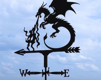 Dragon Weather Vane V3 Three Sizes. Digital product, files DXF, SVG for CNC, Plasma, Laser. Roof Decor Weathervane. Wind Vane. Diy