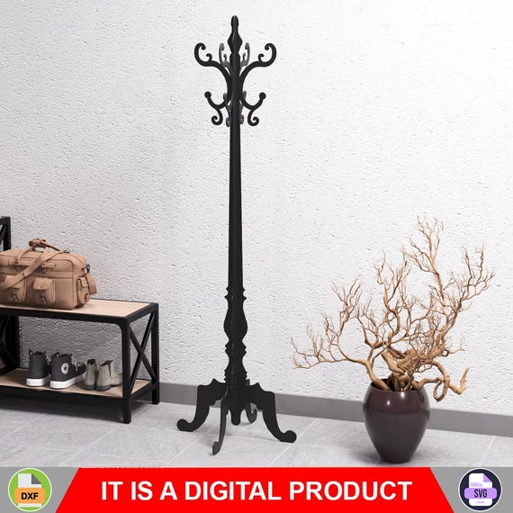 Coat Rack Grace. Digital Product, Files DXF, SVG for CNC, Plasma