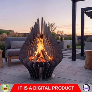 Fire Pit Drop. Digital product, files DXF, SVG for CNC, Plasma, Laser. Garden Fireplace, Outdoor Fire Pit, Backyard Firepit. Diy Firepit.