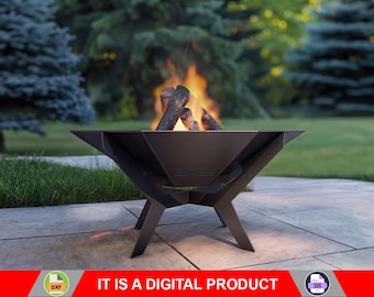 Fire Pit Octagon Tech. Digital product, files DXF, SVG for CNC, Plasma, Laser. Garden Fireplace, Outdoor Fire Pit, Backyard Firepit. Diy
