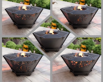 Fire Pit with Grill Hexagon 5 in 1. Digital product, files DXF, SVG for CNC, Plasma, Laser. Backyard bbq, Foldable Barbecue for Outdoor. Diy