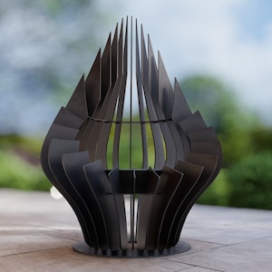 Picture - 8. Drop, welded fire pit for camping or backyard. The DXF and SVG files is ready for CNC, Plasma, Laser, Waterjet cutting. Garden Fire pit, Outdoor Fire Pit. Metal Art Decoration. DIY Metalworking Fire Pit Project Plans.