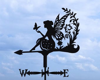 Fairy Weather Vane Three Sizes. Digital product, files DXF, SVG for CNC, Plasma, Laser. Roof Decor Weathervane. Wind Vane. Diy