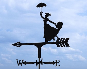May include: Black metal weather vane featuring a silhouette of a woman holding an umbrella and a bag, with an arrow and directional indicators. The text "IT IS A DIGITAL PRODUCT" is displayed in a red banner at the bottom.