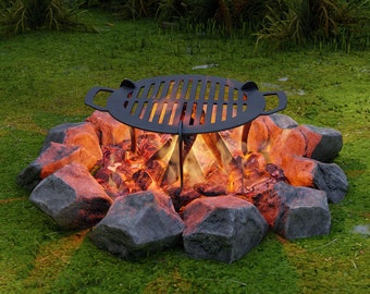 Grill on legs, Fire Pit. Digital product, files DXF, SVG for CNC, Plasma, Laser. Portable Barbecue, Foldable Grill for Camping. Diy bbq.