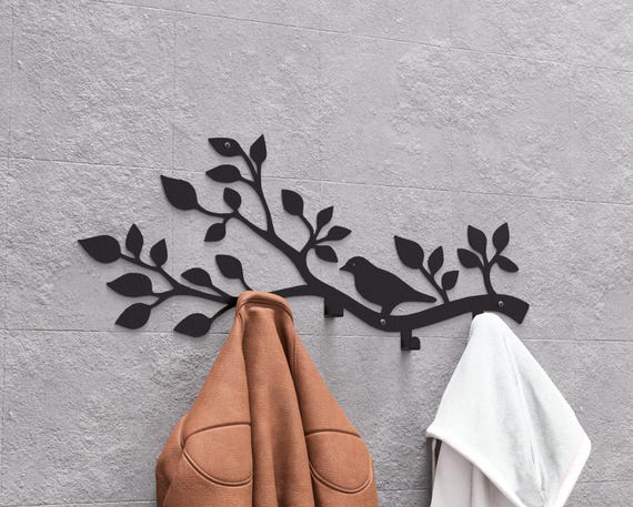 Bird on a Branch V2 壁掛けコートラック、デジタル製品、CNC