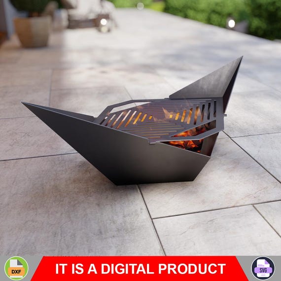ホビー・楽器・アート BBQ Fire Pit With Grill Paper Boat. Digital Product, Files DXF, SVG