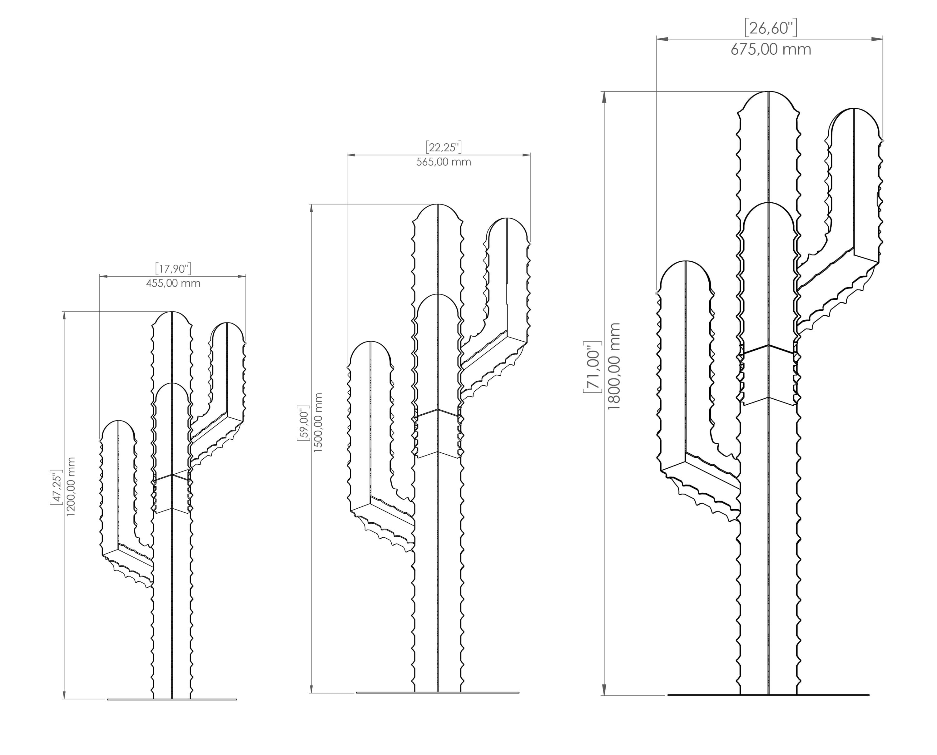 Cactus Garden Decor V2 (three Sizes) | DXF Files for CNC Plasma