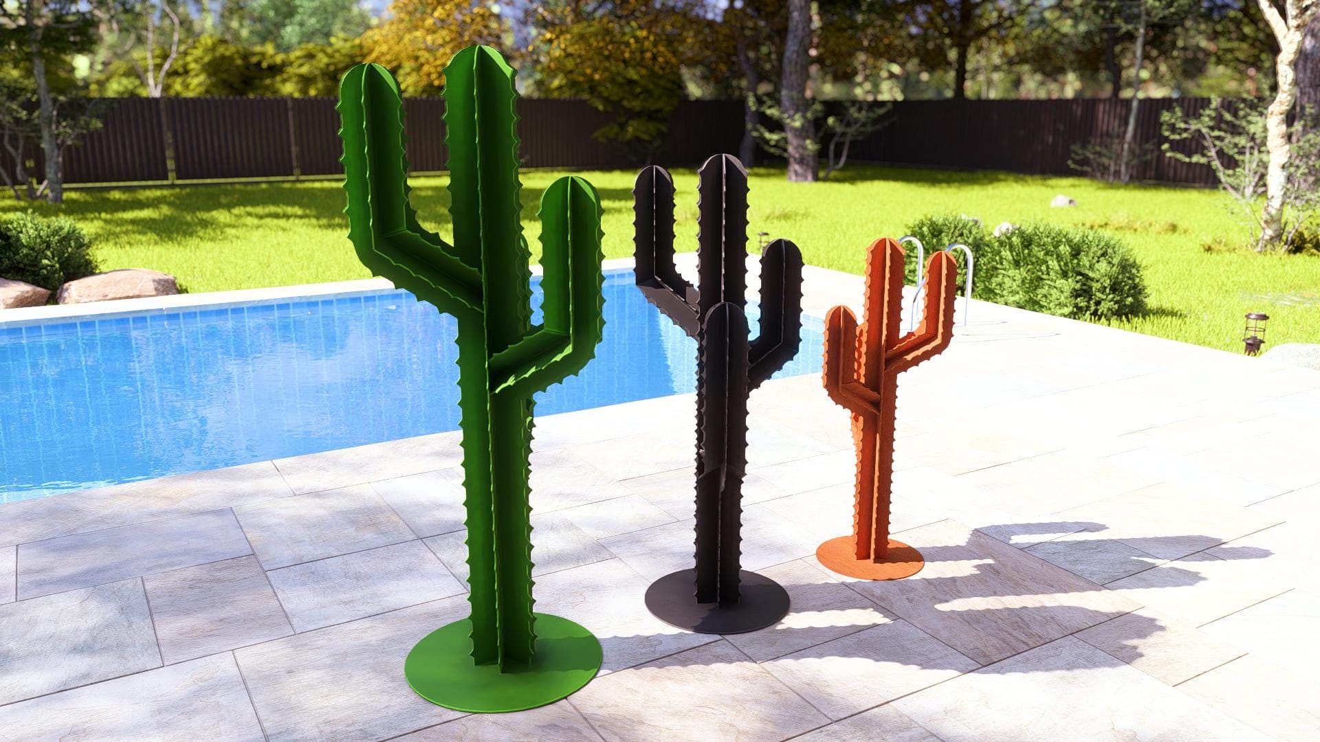 Cactus Garden Decor V2 (three Sizes) | DXF Files for CNC Plasma