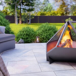 Fire Pit Triangle With Spark Arrestor. Digital Product, Files DXF, SVG ...