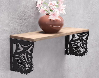 Cat Shelf Brackets, Digital product, files DXF, SVG for CNC, Plasma, Laser cutting. Shelving Bracket. Shelf Support