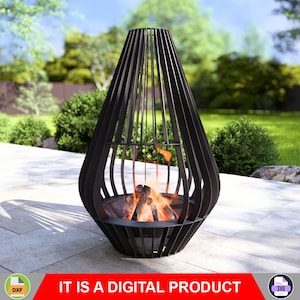 Fire Drop Fire Pit. Digital product, files DXF, SVG for CNC, Plasma, Laser. Garden Fireplace, Outdoor Fire Pit, Backyard Firepit. Diy.