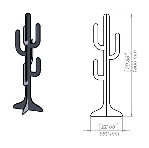 Coat Rack Cactus. Digital Product, Files DXF, SVG for CNC, Plasma