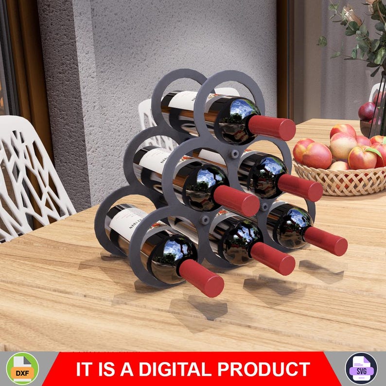 Triangular Wine Rack Wine Rack Core. Digital Product, Files DXF, SVG for CNC, Plasma, Laser ...
