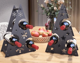 Wine Rack Christmas tree. Digital product, files DXF, SVG for CNC, Plasma, Laser. Bottle Wine Holder. Champagne Storage. Diy metalwork