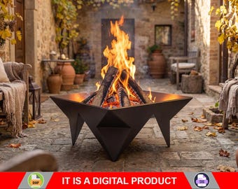 Lumi Fire Pit. Digital product, files DXF, SVG for CNC, Plasma, Laser. Garden Fireplace, Outdoor Fire Pit, Backyard Firepit. Diy Firepit.