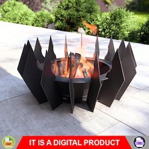 Apocalypse Fire Pit. Digital product, files DXF, SVG for CNC, Plasma, Laser. Garden Fireplace, Outdoor Fire Pit, Backyard Firepit.