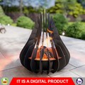 Fire Pit Drop V2. Digital product, files DXF, SVG for CNC, Plasma, Laser. Garden Fireplace, Outdoor Fire Pit, Backyard Firepit. Diy Firepit.