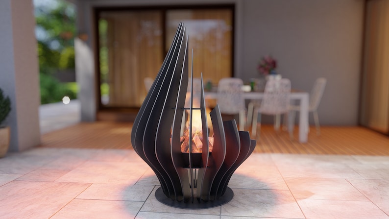 Picture - 2. Drop, welded fire pit for camping or backyard. The DXF and SVG files is ready for CNC, Plasma, Laser, Waterjet cutting. Garden Fire pit, Outdoor Fire Pit. Metal Art Decoration. DIY Metalworking Fire Pit Project Plans.