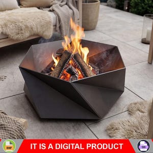 Eldstadsvirvel. Digital produkt, filer DXF, SVG för CNC, plasma, laser. Trädgårdskamin, utomhuseldstad, bakgårdseldstad. Gör-det-själv metallarbeten.