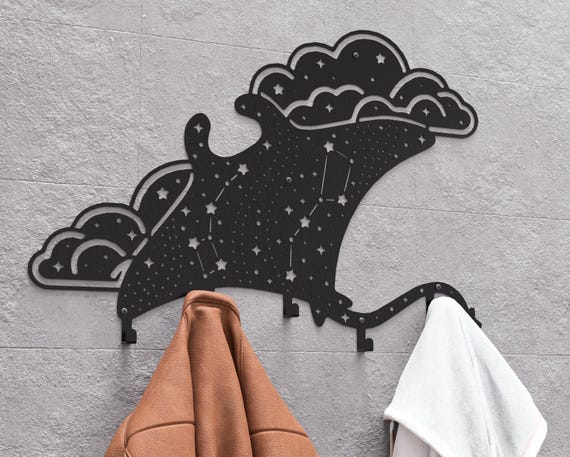 Celestial Stingray Wall Mount Coat Rack, Digital Product, Files