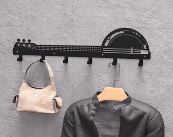 Perchero de pared Banjo. Producto digital, archivos DXF y SVG para CNC, plasma y láser. Perchero de pared. Perchero. Perchero.