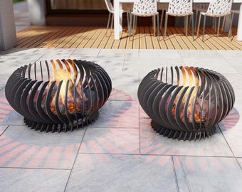 Fire Pit Solar Flare 2 Sizes. Digital product, files DXF, SVG for CNC, Plasma, Laser. Outdoor Fire Pit, Backyard Firepit. Diy Firepit