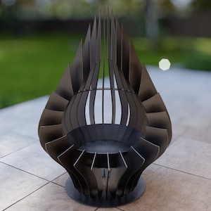 Picture - 7. Drop, welded fire pit for camping or backyard. The DXF and SVG files is ready for CNC, Plasma, Laser, Waterjet cutting. Garden Fire pit, Outdoor Fire Pit. Metal Art Decoration. DIY Metalworking Fire Pit Project Plans.