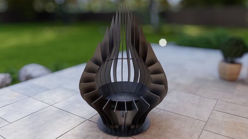 Picture - 7. Drop, welded fire pit for camping or backyard. The DXF and SVG files is ready for CNC, Plasma, Laser, Waterjet cutting. Garden Fire pit, Outdoor Fire Pit. Metal Art Decoration. DIY Metalworking Fire Pit Project Plans.