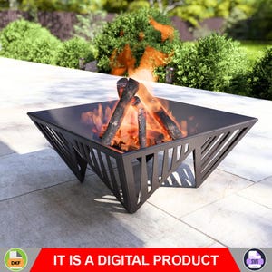 Trendy Fire Pit V2. Digital product, files DXF, SVG for CNC, Plasma, Laser. Garden Fireplace, Outdoor Fire Pit, Backyard Firepit. Diy