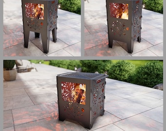 Fire basket with grill Butterfly 3 in 1, Fire Pit. Digital product files DXF, SVG for CNC, Plasma, Laser. Foldable Barbecue for Outdoor. Diy